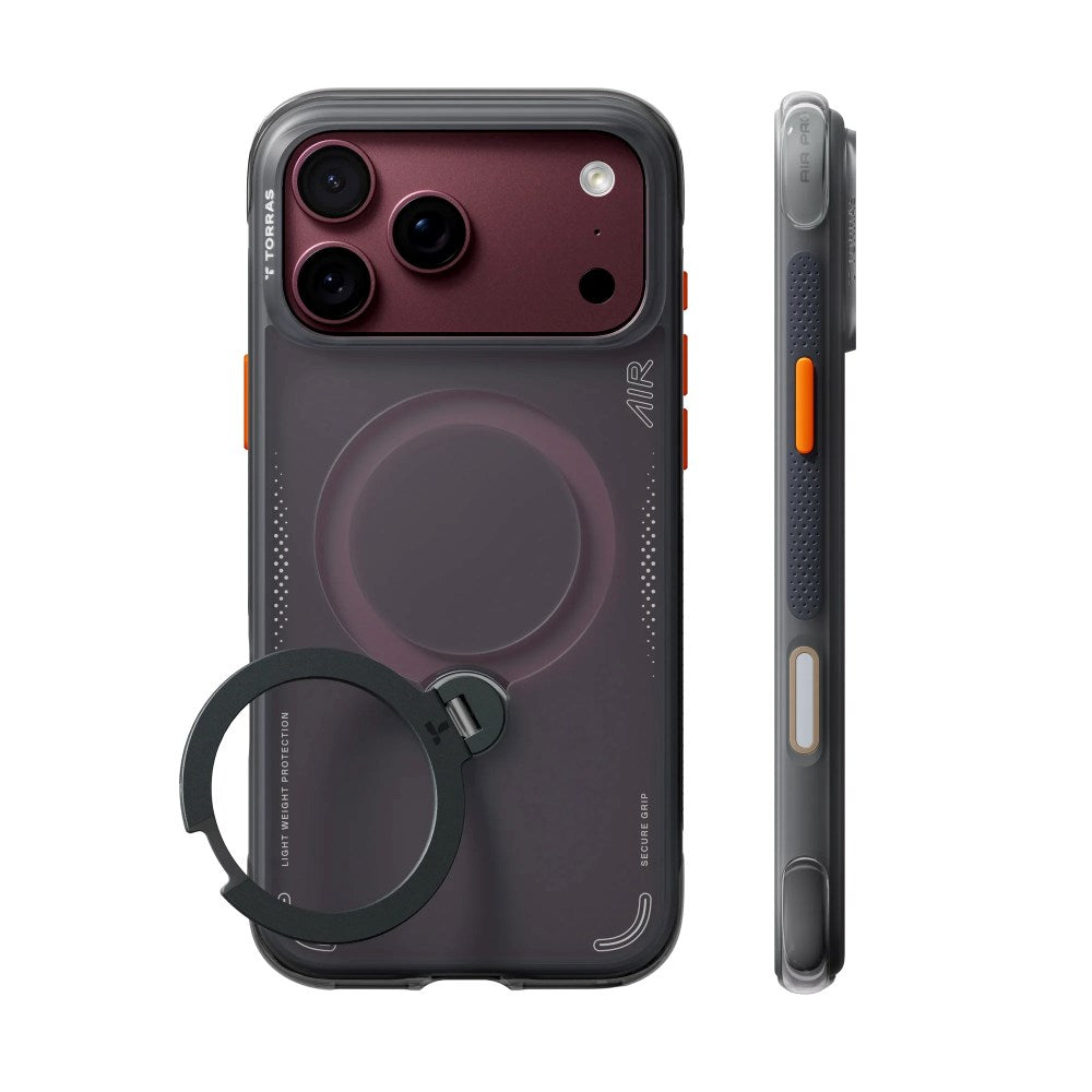 iPhone 18 Pro / 17 Pro TORRAS Ostand Q3 Air Cover - MagSafe Kompatibel - Sort
