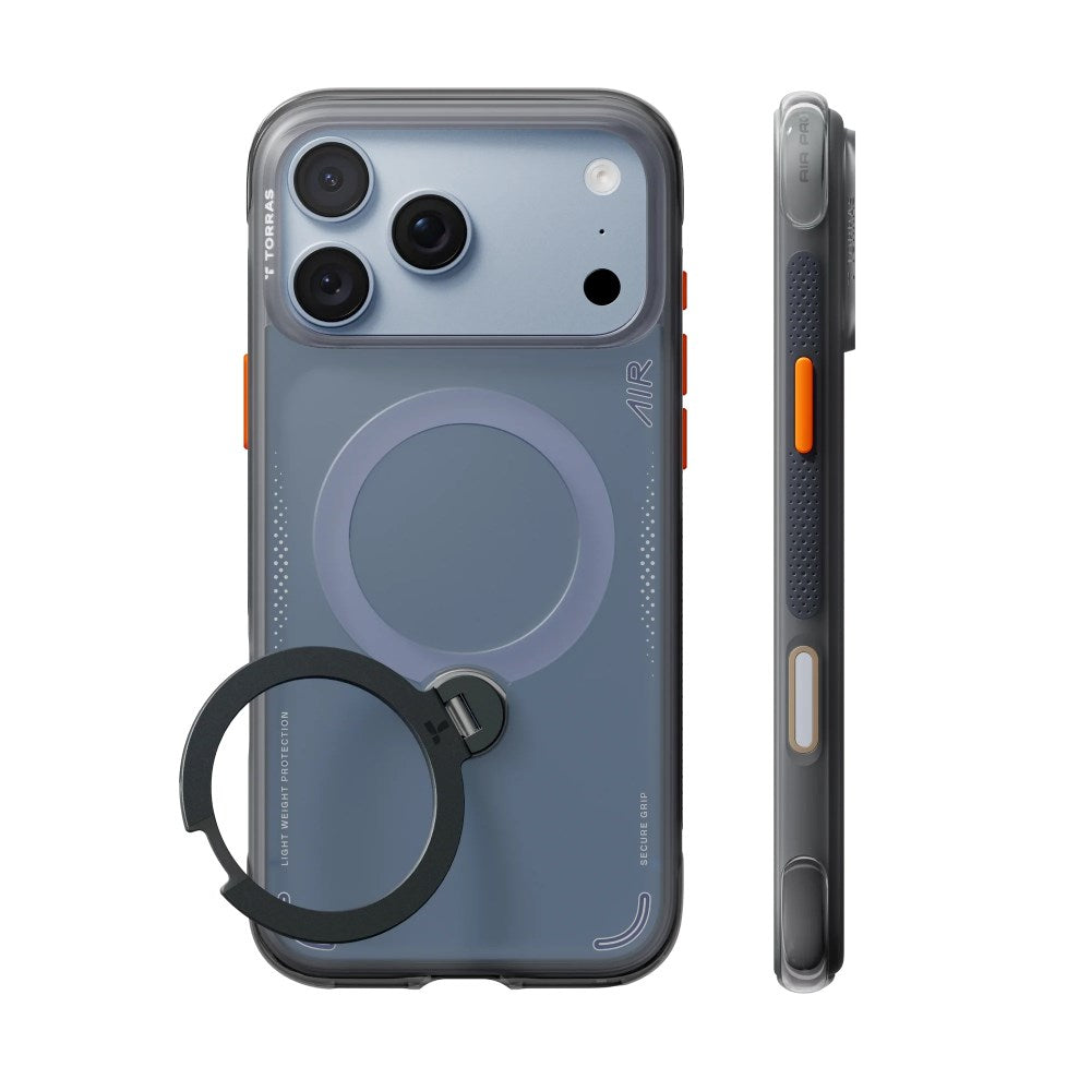 iPhone 18 Pro / 17 Pro TORRAS Ostand Q3 Air Cover - MagSafe Kompatibel - Sort