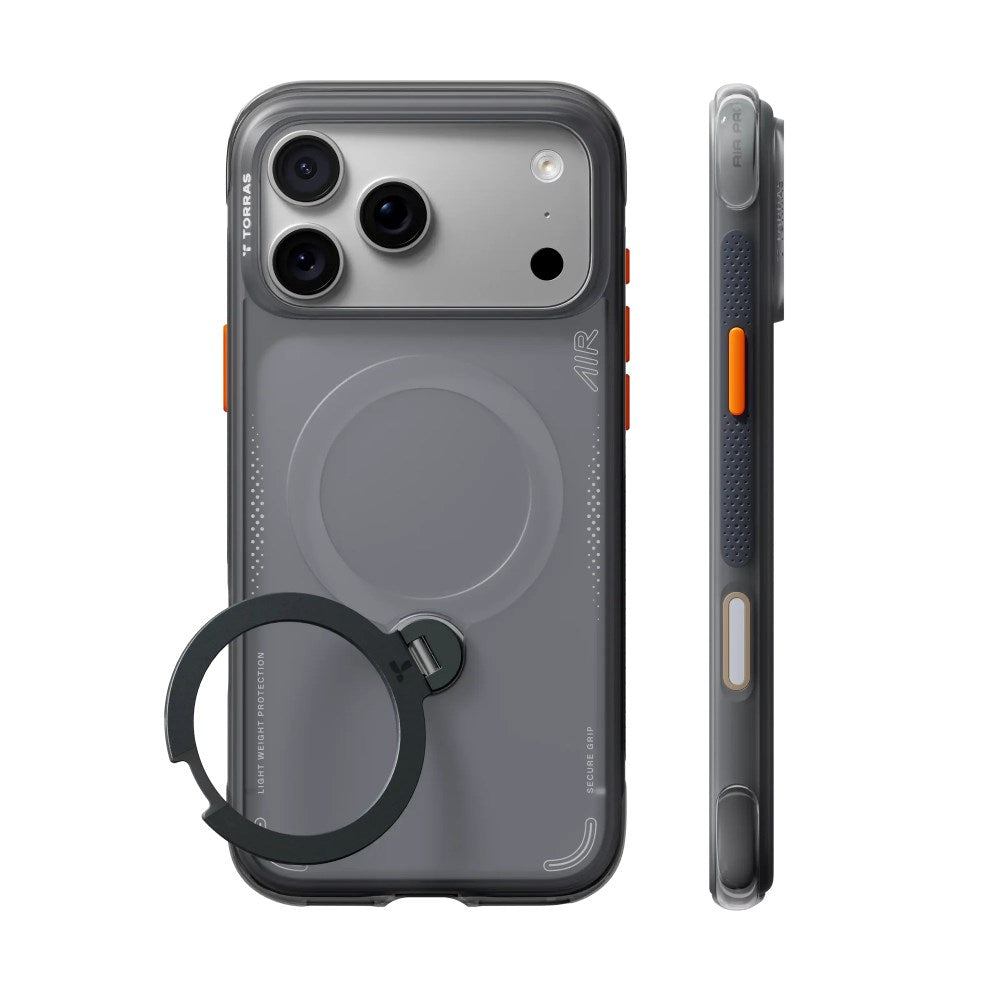 iPhone 18 Pro Max / 17 Pro Max TORRAS Ostand Q3 Air Cover - MagSafe Kompatibel - Sort