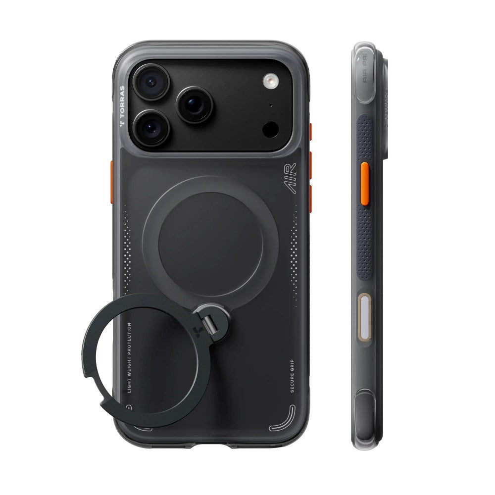 iPhone 18 Pro Max / 17 Pro Max TORRAS Ostand Q3 Air Cover - MagSafe Kompatibel - Sort