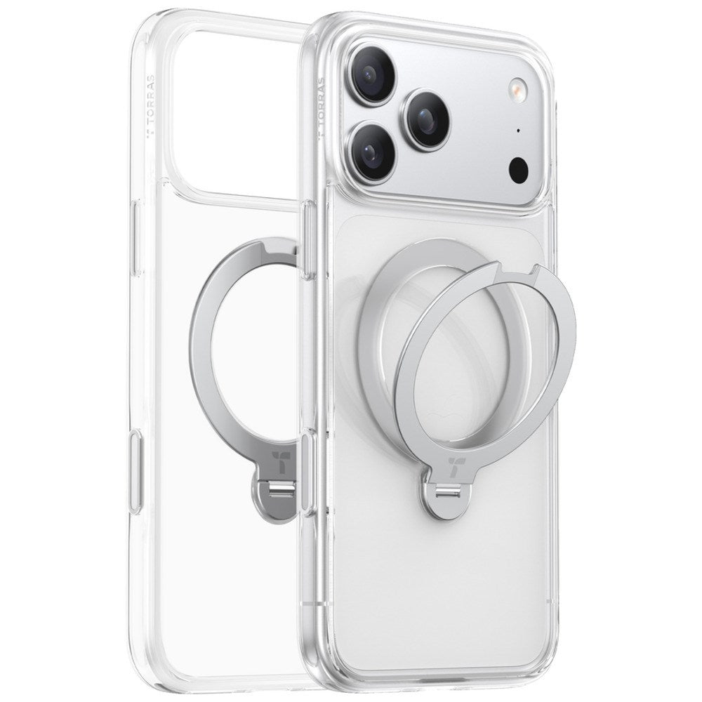 iPhone 18 Pro / 17 Pro TORRAS Ostand Q3 Spin Cover - MagSafe Kompatibel - Gennemsigtig