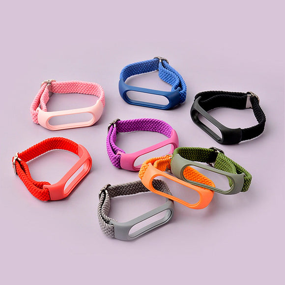 Xiaomi Mi Smart Band 5 / 6 Hurtel Urrem i Stof - Rød / Hvid