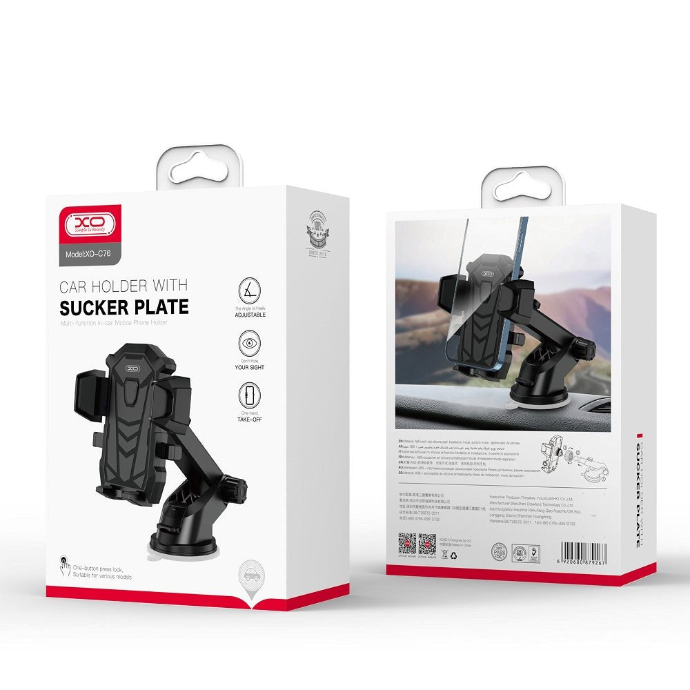 XO Dashboard Mount Sucker Plate til Bilen 4" - 7" - Sort