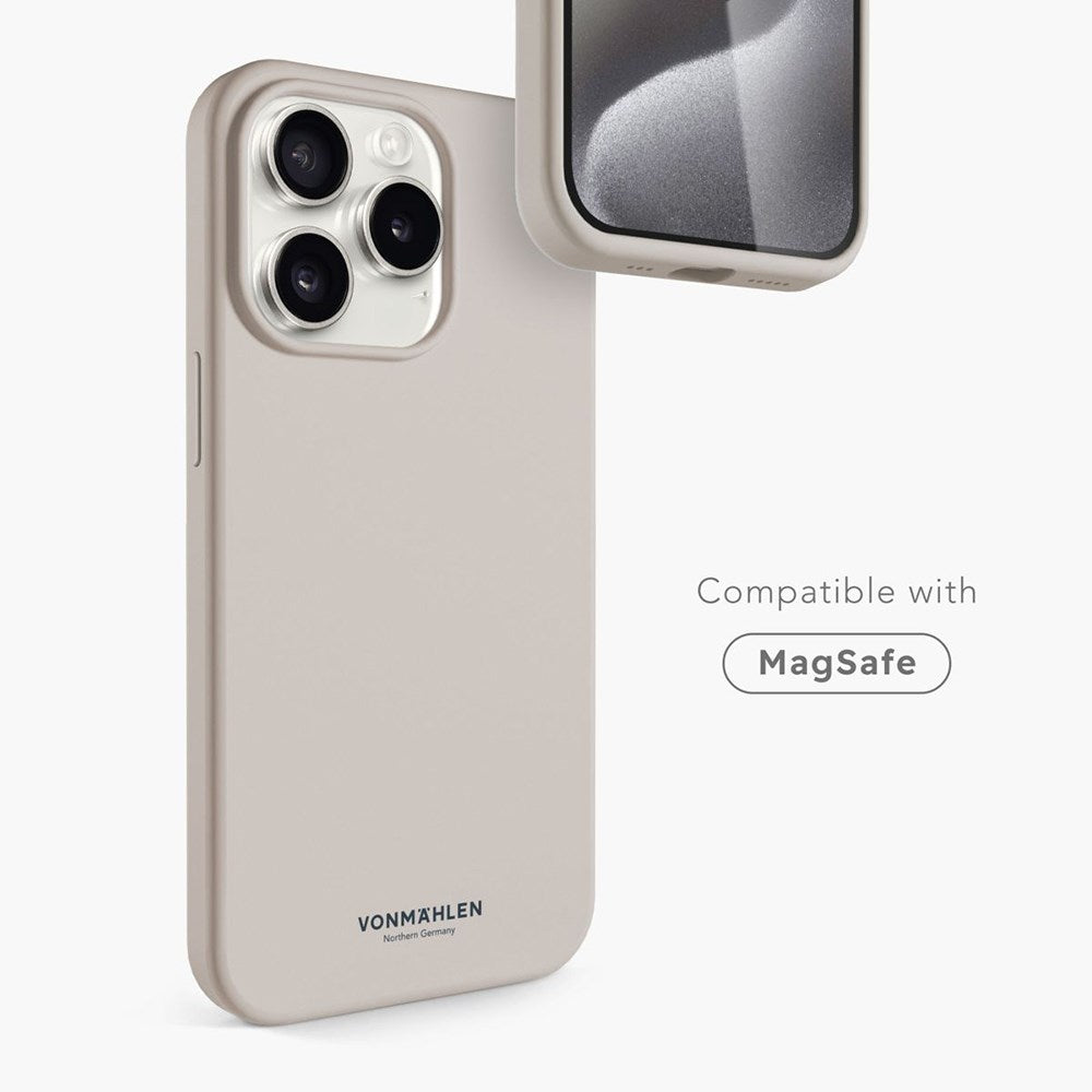 Vonmählen iPhone 15 Pro Eco Silikone Cover - MagSafe Kompatibel - Beige