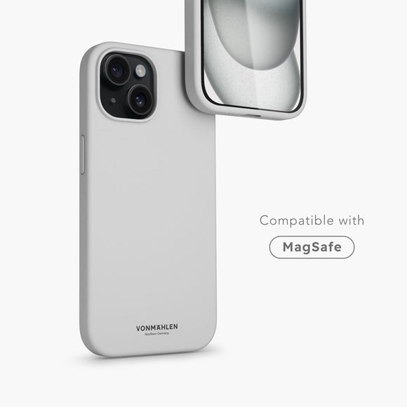 Vonmählen iPhone 15 Plus Eco Silikone Cover - MagSafe Kompatibel - Grå