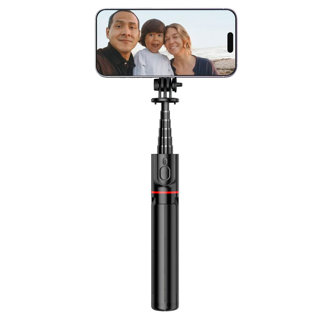 Tech-Protect L06S Kompakt Selfiestang m. Tripod & Bluetooth - MagSafe Kompatibel - Sort