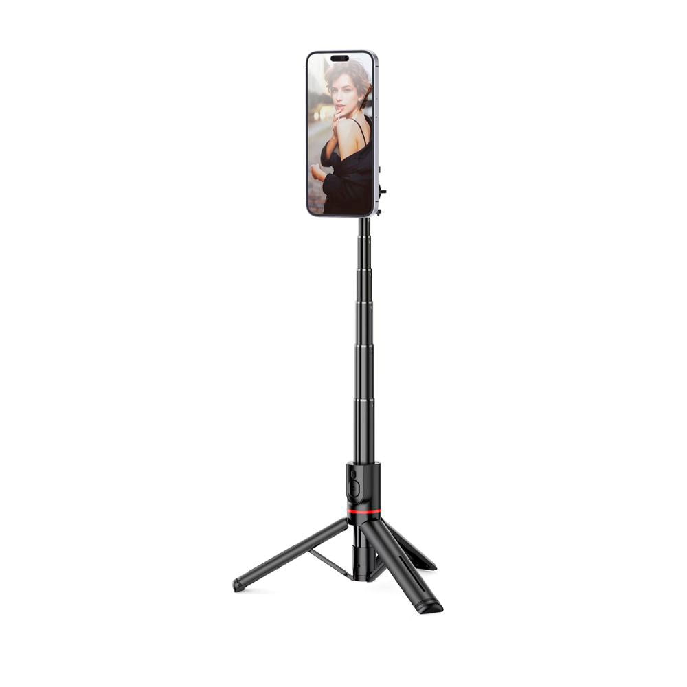 Tech-Protect L06S Kompakt Selfiestang m. Tripod & Bluetooth - MagSafe Kompatibel - Sort