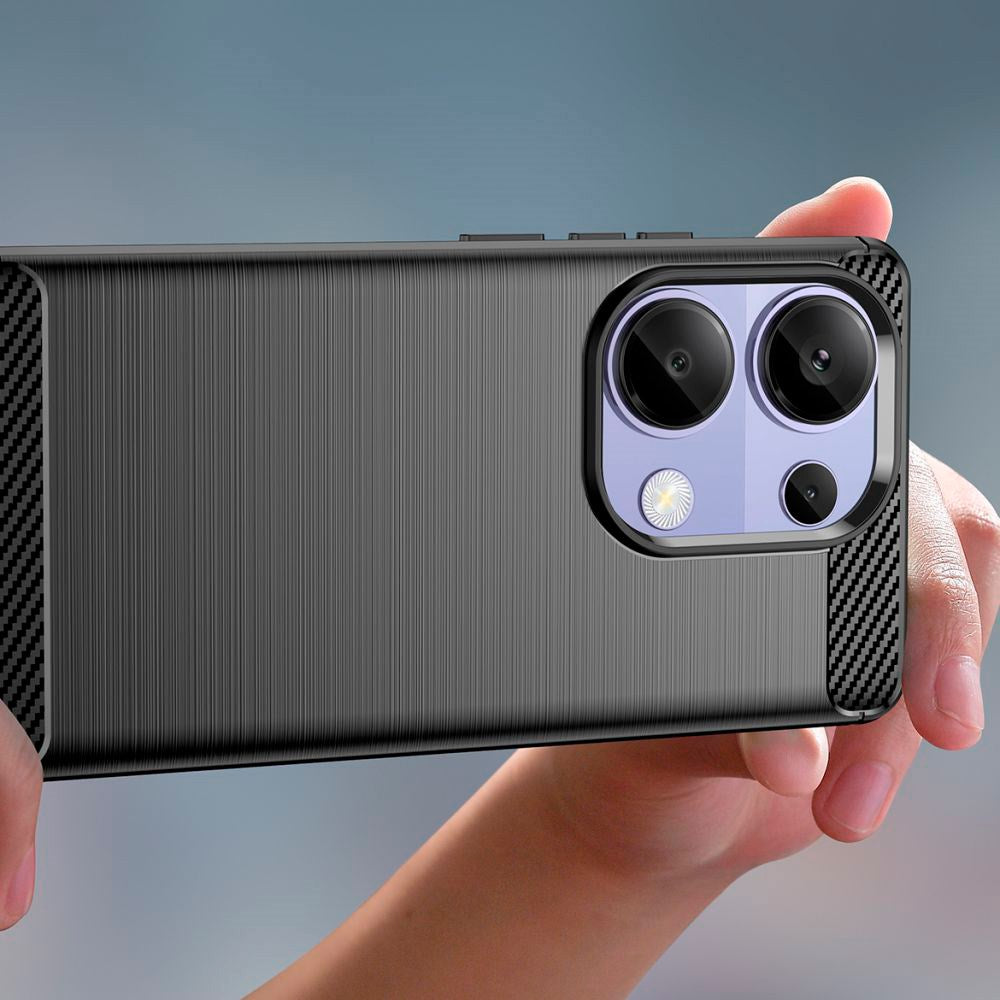 Xiaomi Redmi Note 13 Pro (4G) Tech-Protect Fleksibelt Plastik Carbon Cover - Sort