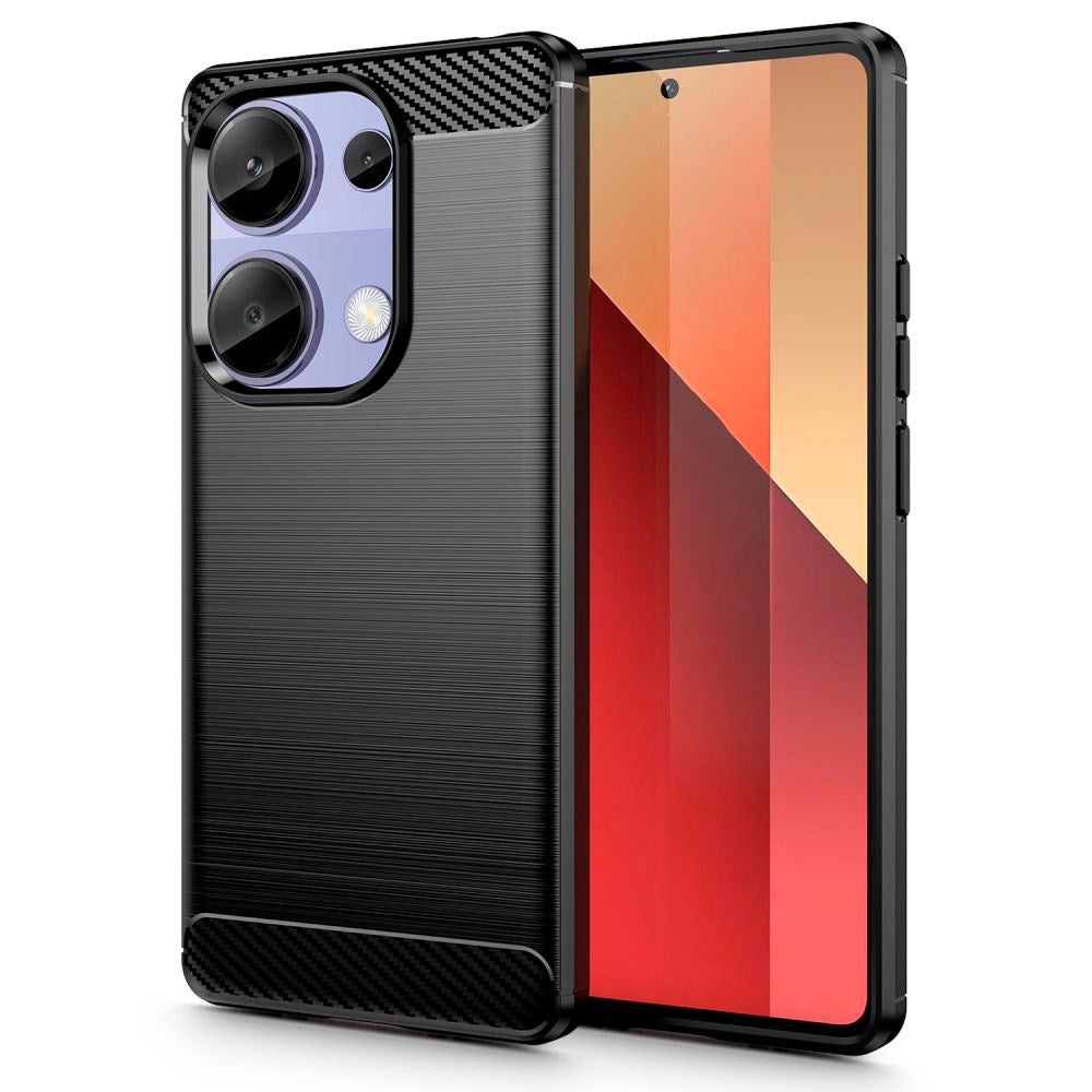 Xiaomi Redmi Note 13 Pro (4G) Tech-Protect Fleksibelt Plastik Carbon Cover - Sort