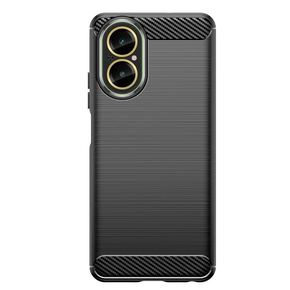 Realme C67 (4G) Tech-Protect Fleksibelt Plastik Carbon Cover - Sort