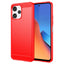 Xiaomi Redmi 12 (4G) / 12 (5G) / Poco M6 Pro (5G) Brushed Carbon Fiber Fleksibelt Plastik Cover - Rød
