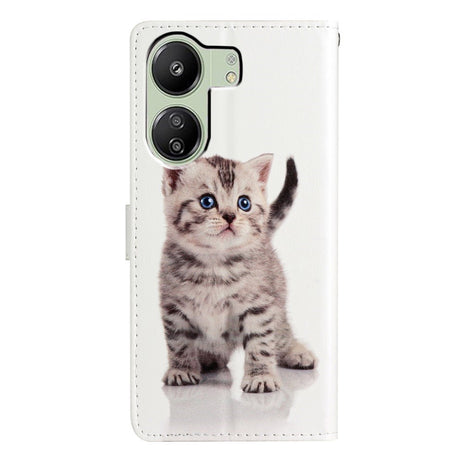 EIDERWOOD Xiaomi Poco C65 / Redmi 13C (4G) Læder Cover m. Pung og Strop - Sød Kat