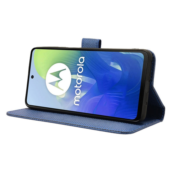 EIDERWOOD Motorola Moto G04 / G24 / G24 Power Læder Cover m. Strop & Tekstur - Blå