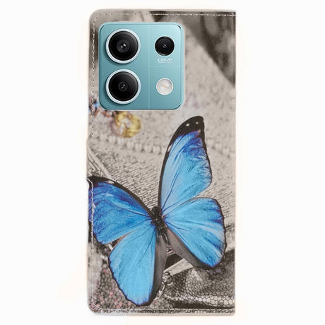 EIDERWOOD Xiaomi Redmi Note 13 (5G) Kunstlæder Cover m. Pung & Ståfunktion - Blå Sommerfugl