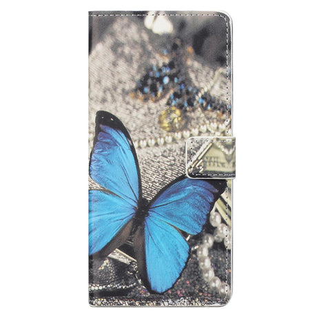 EIDERWOOD Xiaomi Redmi Note 13 (5G) Kunstlæder Cover m. Pung & Ståfunktion - Blå Sommerfugl