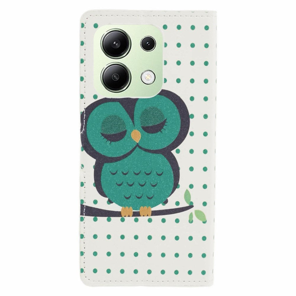 EIDERWOOD Xiaomi Redmi Note 13 (4G) Kunstlæder Cover m. Pung & Ståfunktion - Sovende Ugle