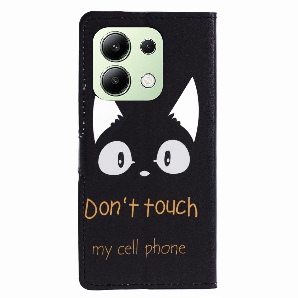 EIDERWOOD Xiaomi Redmi Note 13 (4G) Kunstlæder Cover m. Pung & Ståfunktion - "Don't Touch My Cell Phone"