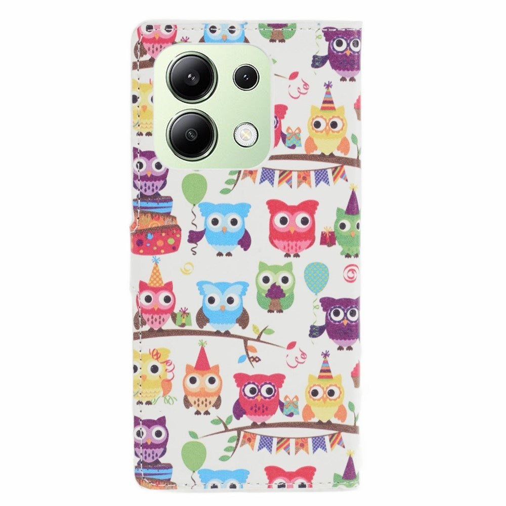 EIDERWOOD Xiaomi Redmi Note 13 (4G) Kunstlæder Cover m. Pung & Ståfunktion - Ugler