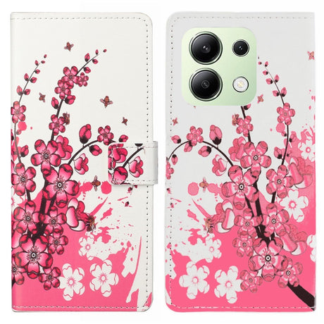 EIDERWOOD Xiaomi Redmi Note 13 (4G) Kunstlæder Cover m. Pung & Ståfunktion - Blommeblomst