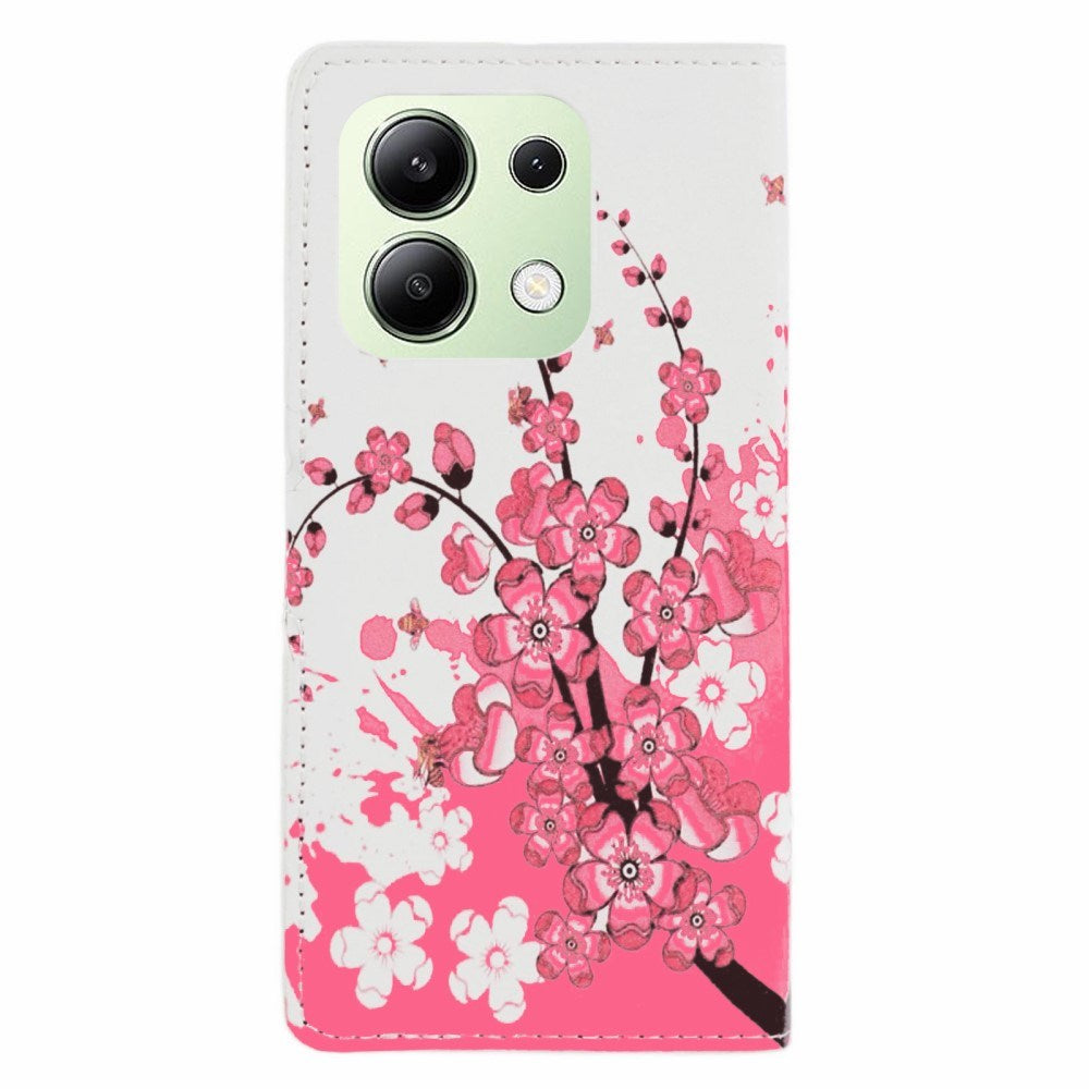 EIDERWOOD Xiaomi Redmi Note 13 (4G) Kunstlæder Cover m. Pung & Ståfunktion - Blommeblomst