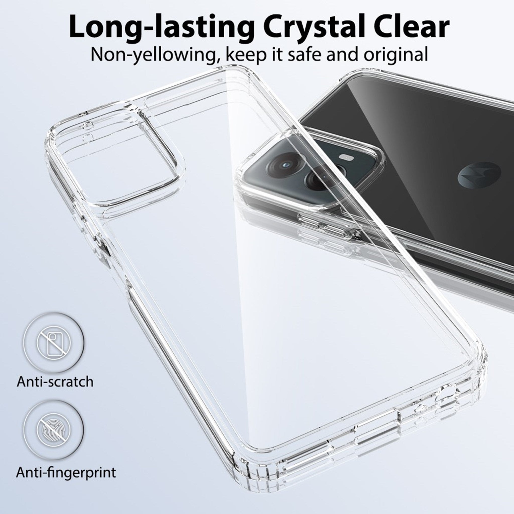EIDERWOOD Motorola Moto G 5G (2024) Hybrid Plastik Cover - Gennemsigtig