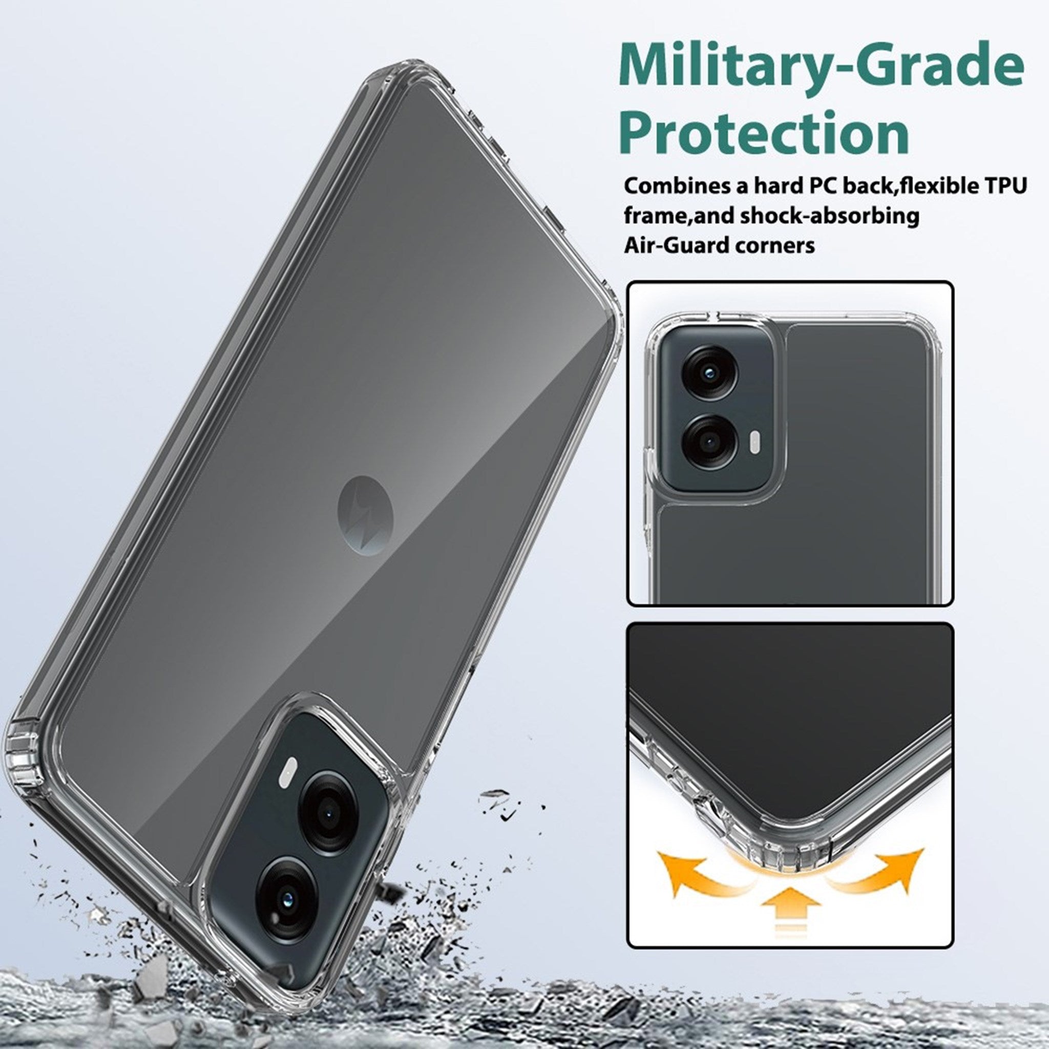 EIDERWOOD Motorola Moto G 5G (2024) Hybrid Plastik Cover - Gennemsigtig
