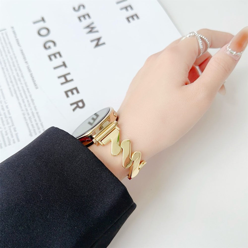 Universal 20mm Bølget Metal Smartwatch Rem - Guld