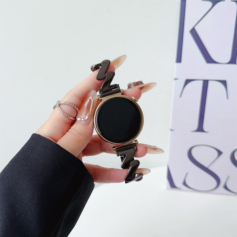 Universal 20mm Bølget Metal Smartwatch Rem - Sort