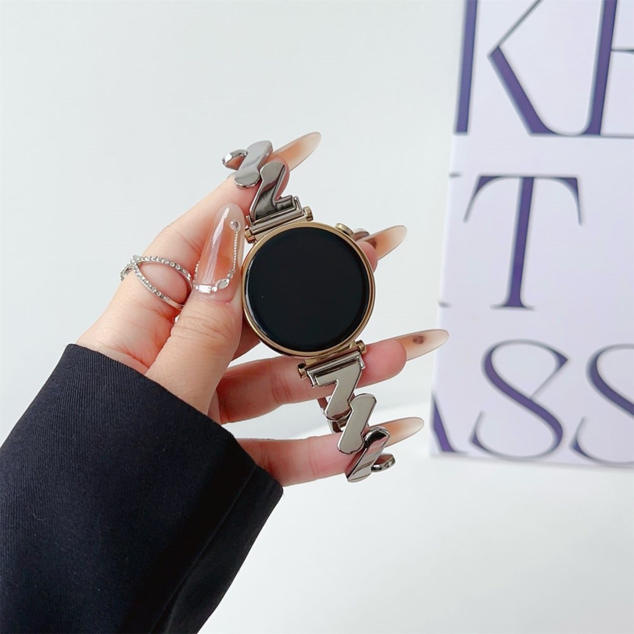 Universal 20mm Bølget Metal Smartwatch Rem - Sølv