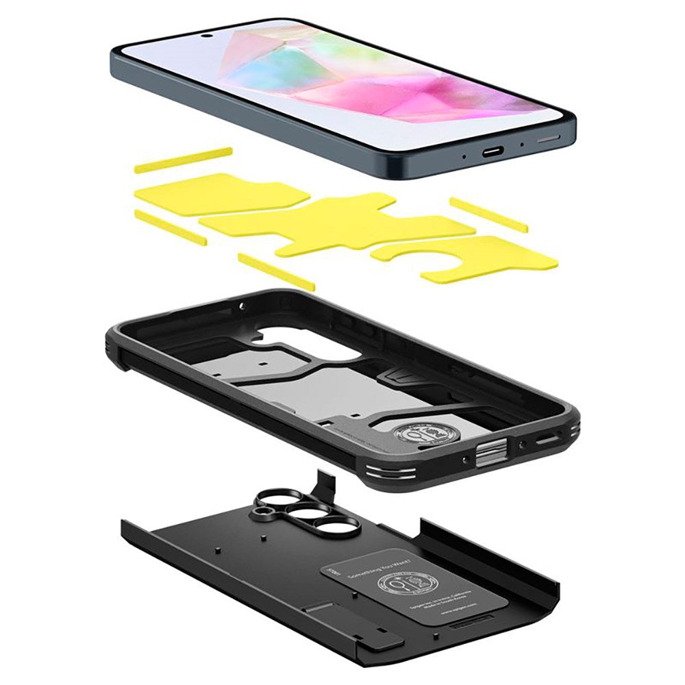 Samsung Galaxy A35 (5G) UItra Spigen Tough Armor Cover m. Kickstand - Sort