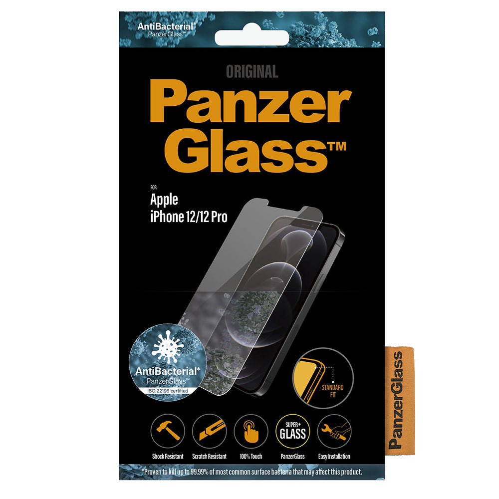 iPhone 12 / 12 Pro PanzerGlass AntiBacterial Standard Fit Skærmbeskyttelse - Gennemsigtig 2 stk.