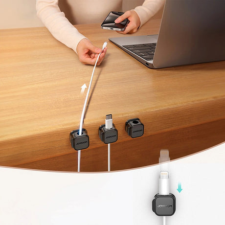 Joyroom JR-ZS368 Magnetisk Kabel Klips Holder - 3 Stk - Hvid