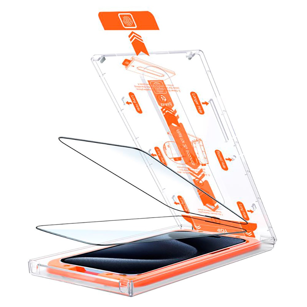 iPhone 15 Mobile Origin Beskyttelsesglas - Case Friendly - 2 stk. - Sort Kant