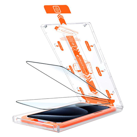 iPhone 15 Mobile Origin Beskyttelsesglas - Case Friendly - 2 stk. - Sort Kant