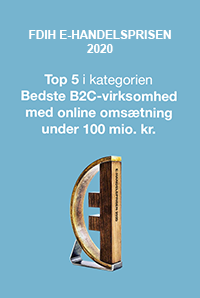 FDIH E-handelsprisen 2020 Top 5 i Kategorien Bedste B2C-virksomhed med online omsætning under 100 mio. kr.